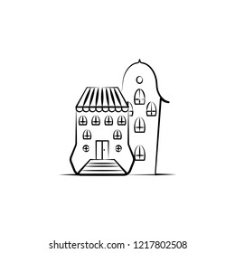 Imaginary house icon. Element of hand drawn Imaginary house icon for mobile concept and web apps. Hand drawn Imaginary house icon can be used for web and mobile