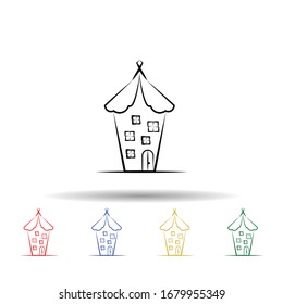 Imaginary house multi color icon. Simple thin line, outline vector of imaginary house icons for ui and ux, website or mobile application