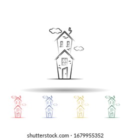 Imaginary house multi color icon. Simple thin line, outline vector of imaginary house icons for ui and ux, website or mobile application