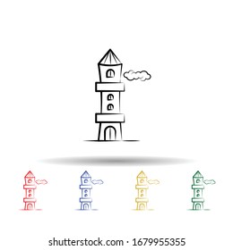 Imaginary house multi color icon. Simple thin line, outline vector of imaginary house icons for ui and ux, website or mobile application