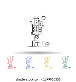 Imaginary house multi color icon. Simple thin line, outline vector of imaginary house icons for ui and ux, website or mobile application