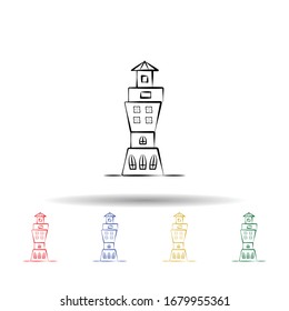Imaginary house multi color icon. Simple thin line, outline vector of imaginary house icons for ui and ux, website or mobile application