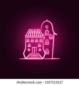 Imaginary house neon icon. Elements of Imaginary house set. Simple icon for websites, web design, mobile app, info graphics