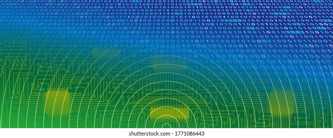 Imaginary Illustration of Digital Future (Created with vector data)