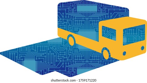 Imaginary illustration of digital transformation (Created with vector data)
