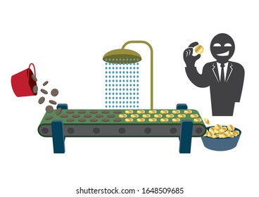 Imaginary illustration of money laundering (Created with vector data)