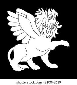 Imaginary lion with wings