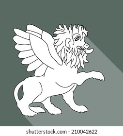 Imaginary lion with wings