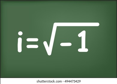 Imaginary Number On Green Chalkboard Vector