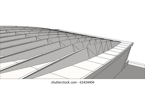 imaginary three-dimensional architecture