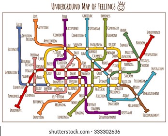 Imaginary underground map of feelings