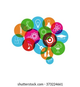 imagination brain concept, isolated on white background
