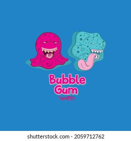 monstruo de caramelos de chicle de burbujas de imaginación, dulce pero desagradable