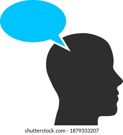 Imagination cloud icon with flat style. Isolated vector imagination cloud icon image on a white background.