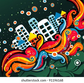 imagination color town vector