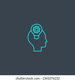 imagination concept blue line icon. Simple thin element on dark background. imagination concept outline symbol design. Can be used for web and mobile UI/UX