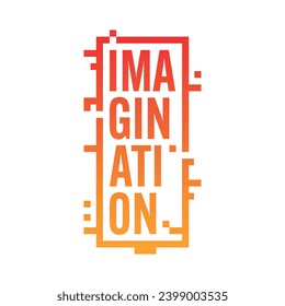imagination concept in vertical frame. gradient imagination logo