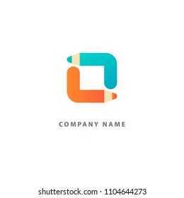 Imagination concept web sign. Vector illustration, Graphic Design Editable Design. Logo pencil for design template. Modern office equipment element. Art, paint, inspiration, creative agency logo