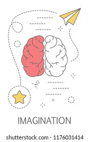 Imagination and creativity concept. Idea of creative thinking and innovation generation