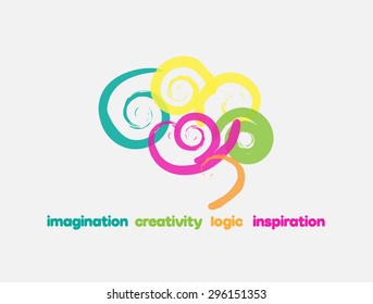 Imagination Creativity Logic Inspiration - Logo For A  Training Program, A  Psychology/ Pedagogy Course, An Educational Toys Brand, An Arts Training Program, A Therapist, A Trainer Etc