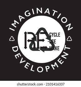 imagination development ecology stickers with slogans - zero waste, recycle, environment protection. recycle design elements graphic vector design