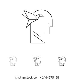 Imagination Form, Imagination, Head, Brian Bold and thin black line icon set. Vector Icon Template background