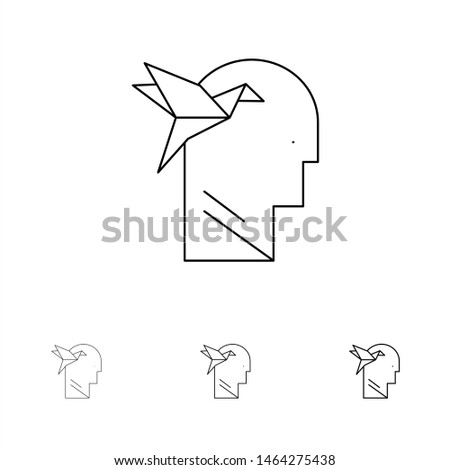 Imagination Form, Imagination, Head, Brian Bold and thin black line icon set. Vector Icon Template background