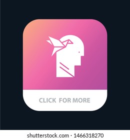 Imagination Form, Imagination, Head, Brian Mobile App Button. Android and IOS Glyph Version. Vector Icon Template background