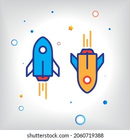 imagination full color spaceship flying abstract