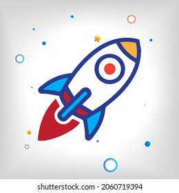 imagination full color spaceship flying abstract