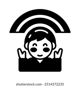 Ícone de glifo de imaginação, ilustração de vetor