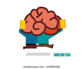 Imagination graphic. Flat vector illustration.
