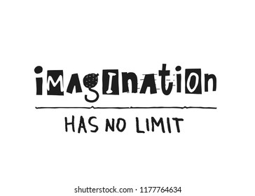 Imagination Has No Limit Quote Lettering Stock Vector (Royalty Free ...