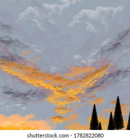 imagination of how sunset would look like