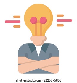 imagination icon flat color, technology , education 