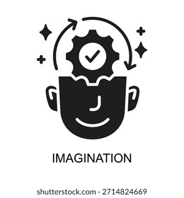 Ilustración vectorial de glifo de ícono de imaginación