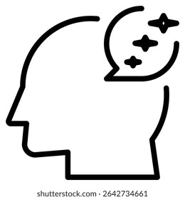 Imagination Icon Line Vector Illustration