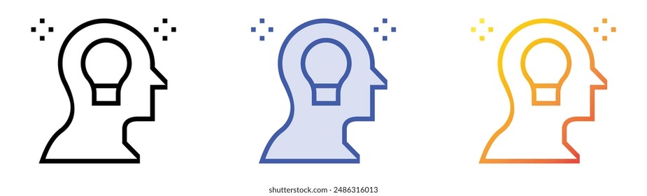 imagination icon. Linear, Blue Fill and Gradient Style Design Isolated On White Background