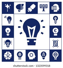 imagination icon set. 17 filled imagination icons.  Simple modern icons about  - Wand, Idea, Layout, Brain, Lamp, Inspiration, Illumination, Intellectual