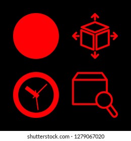 imagination icon set about package and clock vector set