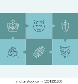 Imagination icon set and princess with labyrinth, devil and rpg game. Coronet related imagination icon vector for web UI logo design.