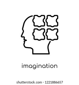 imagination icon. Trendy modern flat linear vector imagination icon on white background from thin line general collection, editable outline stroke vector illustration
