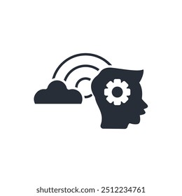 icono de imaginación. Vector. Trazo editable. signo de estilo lineal para uso Diseño web, logotipo. Ilustración de símbolo.