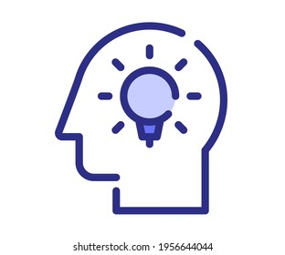 imagination idea brilliant single isolated icon with dash or dashed purple line style