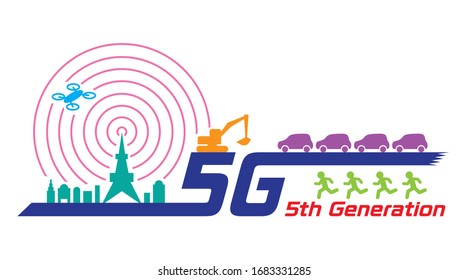 Imagination illustration of 5G (Created with vector data)