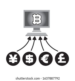 Imagination illustration of currency digitization (Created with EPS data)