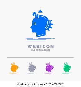 Imagination, imaginative, imagine, idea, process 5 Color Glyph Web Icon Template isolated on white. Vector illustration
