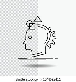 Imagination, imaginative, imagine, idea, process Line Icon on Transparent Background. Black Icon Vector Illustration
