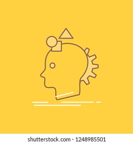 Imagination, imaginative, imagine, idea, process Flat Line Filled Icon. Beautiful Logo button over yellow background for UI and UX, website or mobile application