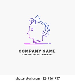 Imagination, imaginative, imagine, idea, process Purple Business Logo Template. Place for Tagline